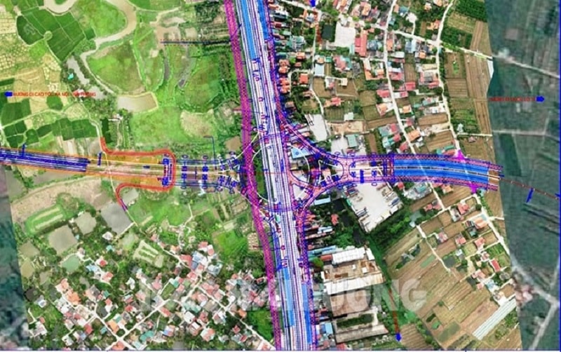 Bình đồ nút giao liên thông kết nối quốc lộ 17B với quốc lộ 5 qua đường sắt Hà Nội-Hải Phòng (Ảnh: Báo Hải Dương)