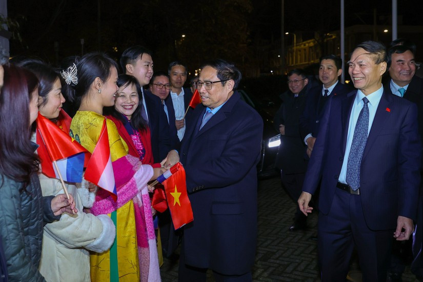 Thủ tướng Phạm Minh Chính gặp gỡ cộng đồng người Việt Nam tại Hà Lan nhân chuyến thăm chính thức tới Hà Lan hồi tháng 12/2022. 