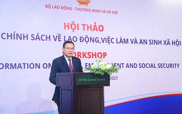 Thứ trưởng Bộ LĐTBXH Lê Văn Thanh phát biểu. Ảnh: Molisa