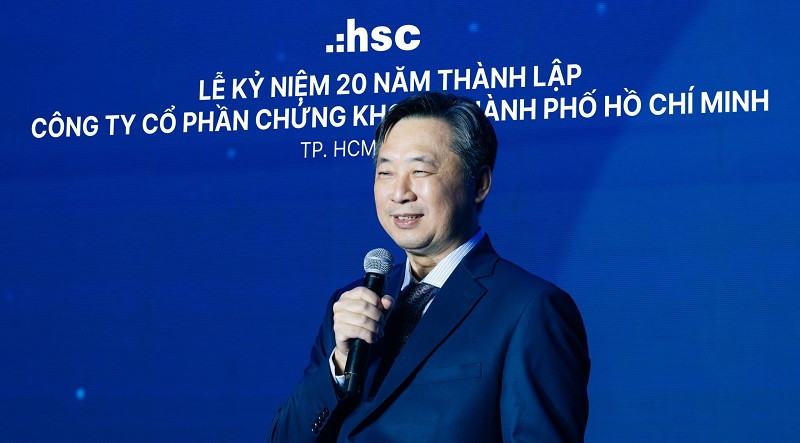 Ông Trịnh Hoài Giang - Tổng Giám đốc HSC phát biểu tại Lễ kỷ niệm. Ảnh: HSC