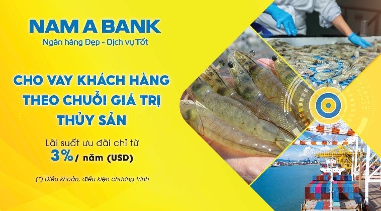 Nam A Bank cho vay khách hàng theo chuỗi giá trị thuỷ sản lãi suất ưu đãi chỉ từ 3%/năm