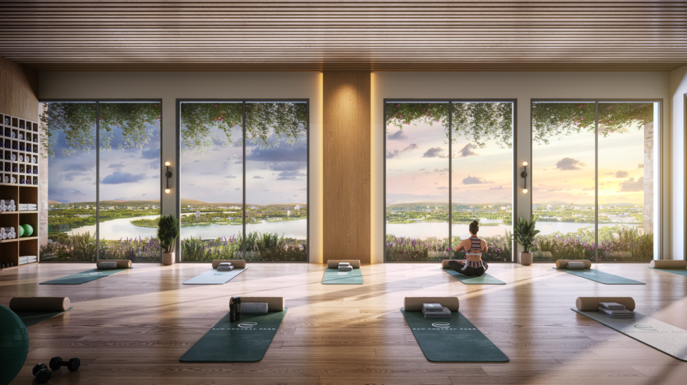 Tổ hợp gym, yoga với tầm view vô giá