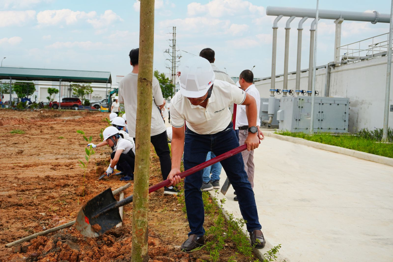 Tại mỗi Nhà máy xử lý nước thải của Ecoba ENT đều được ưu tiên trồng cây xanh và phát triển hệ thựcp/vật phong phú