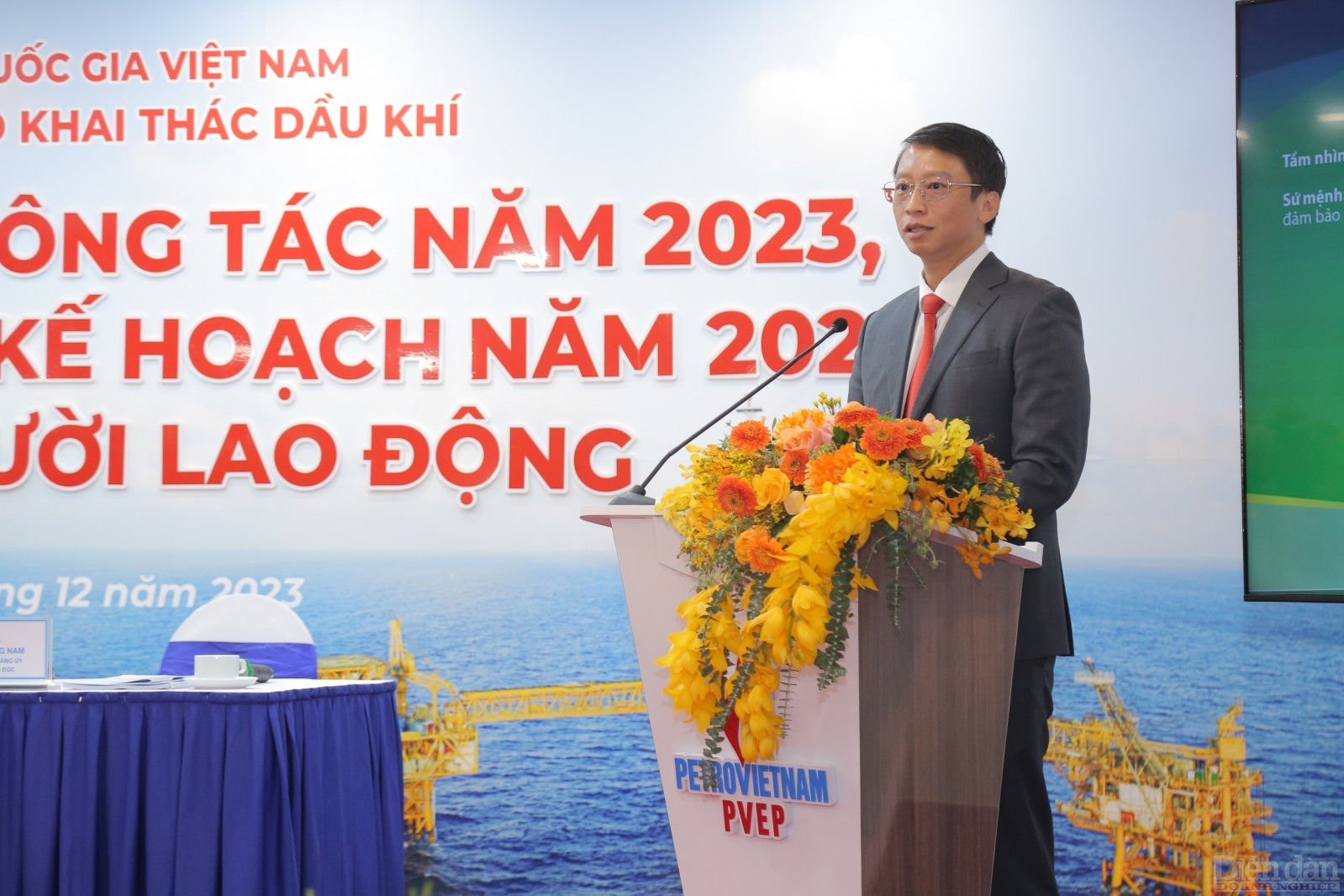 Tổng Giám đốc PVEP Trần Hồng Nam phát biểu tại Hội nghị tổng kết năm 2023