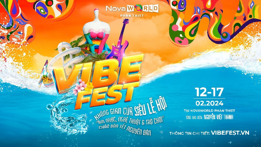 Vibe Fest sẽ diễn ra từ ngày 12 – 17 tháng 2 năm 2024 (mùng 3 đến mùng 8 Tết Giáp Thìn) tại NovaWorld Phan Thiet