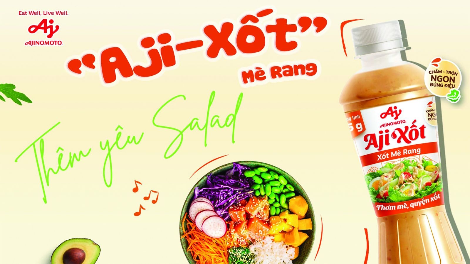 Xốt Mè Rang “Aji-Xốt” thơm – sánh – quyện cho mọi món ăn trở nên hấp dẫn, đậm vị trong nháy mắt.