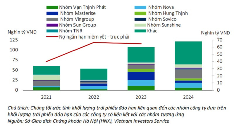 Giá trị đáo hạn TPDN của một số nhóm Tập đoàn và công ty liên quan