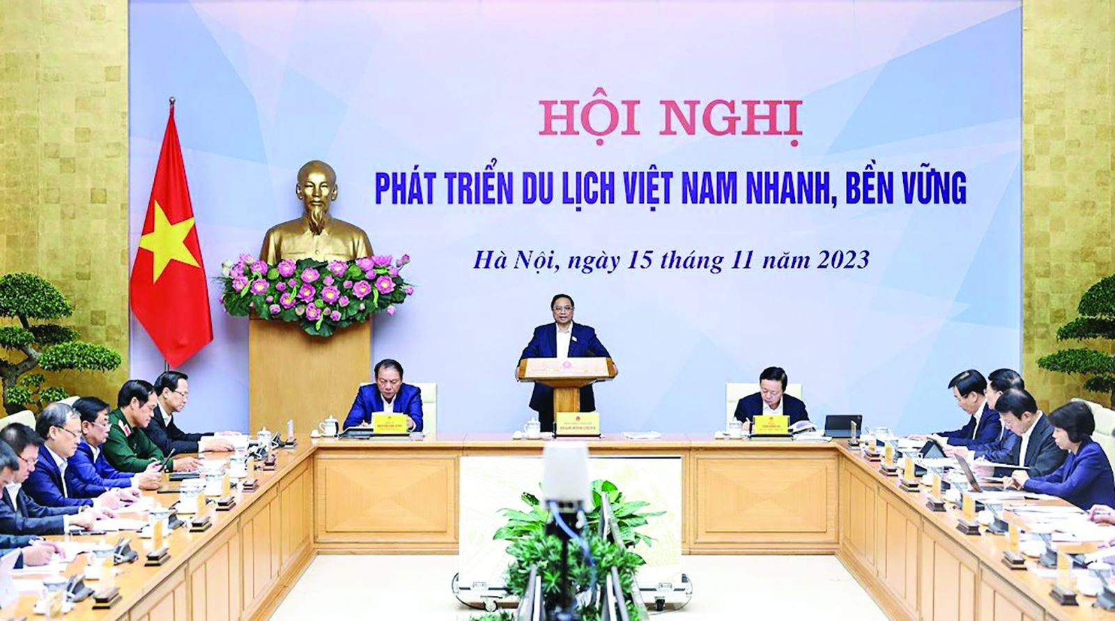  Thủ tướng Chính phủ Phạm Minh Chính chủ trì Hội nghị “Phát triển du lịch Việt Nam nhanh, bền vững”. Ảnh: Nhật Bắc.