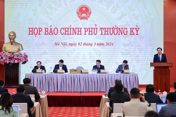 Toàn cảnh cuộc họp báo.