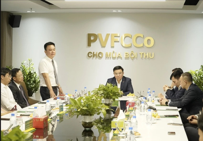 Ông Nguyễn Xuân Hòa - Tổng giám đốc PVI phát biểu nhận nhiệm vụ Bí thư Đảng ủy PVFCCo vào tháng 1-2024