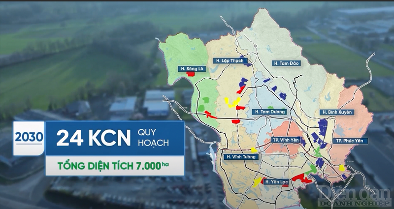 tỉnh Vĩnh Phúc dự kiến đến năm 2030 sẽ phát triển thêm 5 KCN mới