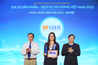 Thẻ tín dụng SHB VISA Platinum được vinh danh Top 50 sản phẩm dịch vụ tin dùng Việt Nam 2023