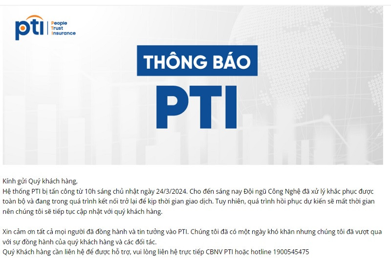 Thông báo của PTI. (Nguồn: PTI)