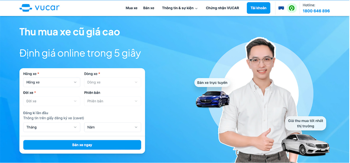  Giao diện nền tảng Vucar. Ảnh: chụp màn hình