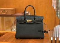 Hermes Birkin 30 Crocodile And Togo Black