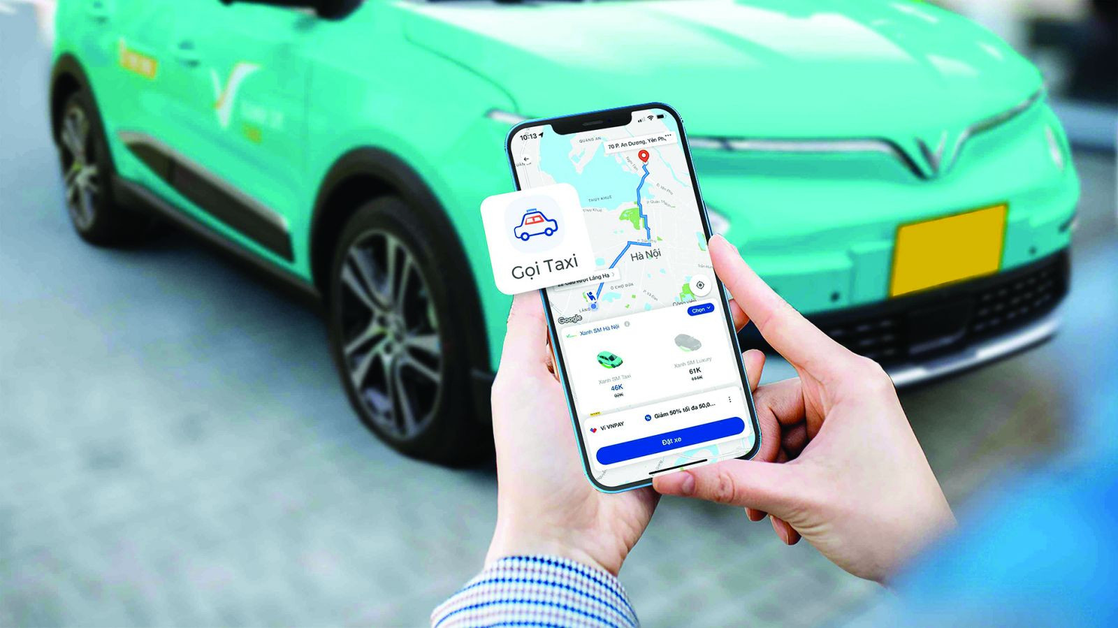  Gọi taxi Xanh SM trên ứng dụng VNPAY. Ảnh: VNPAY