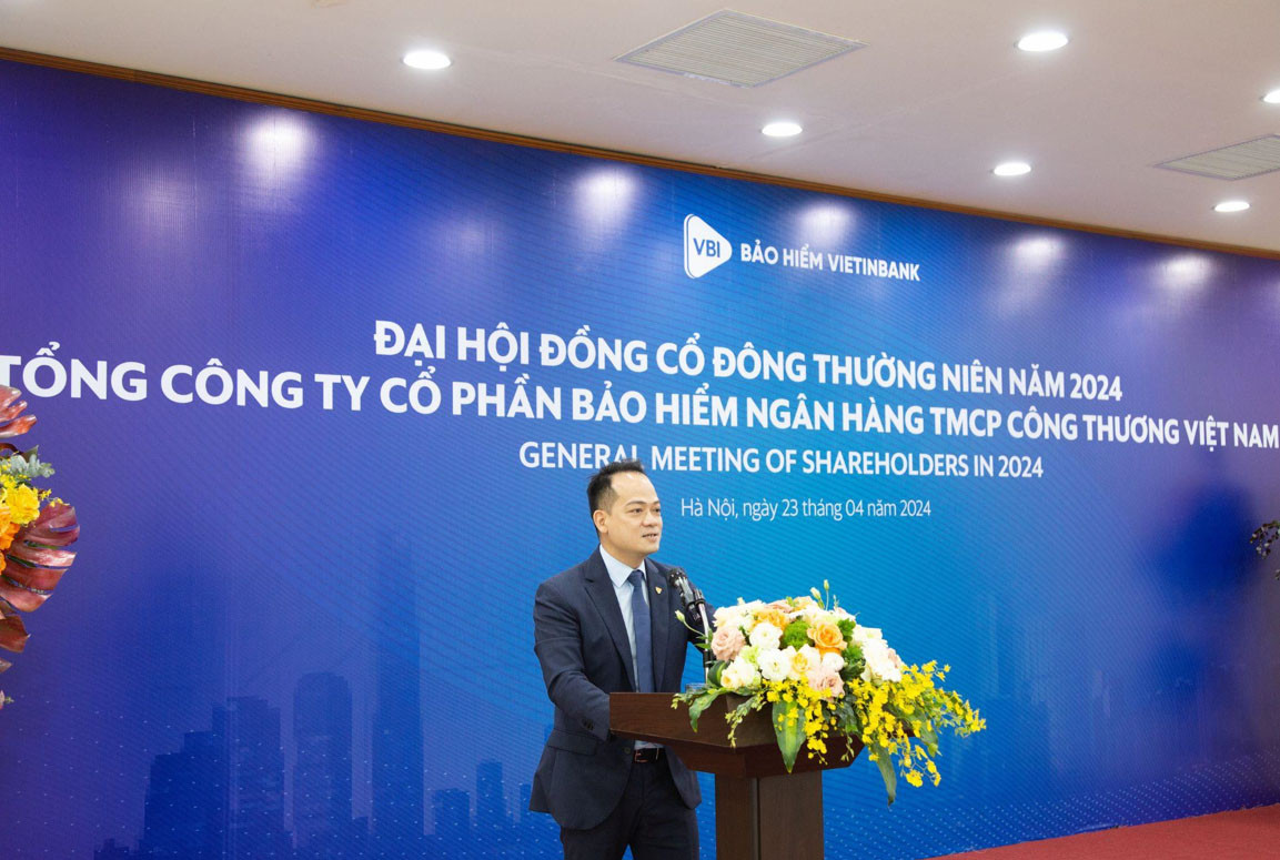 Ông Nguyễn Huy Quang - Chủ tịch HĐQT Bảo hiểm VietinBank phát biểu tại sự kiện 