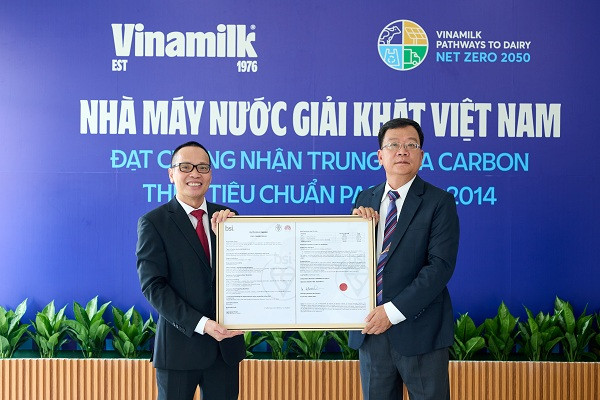 Vinamilk hiện có 3 đơn vị đạt chứng nhận trung hòa Carbon PAS 2060:2014.