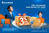 Vay vốn siêu ưu đãi với lãi suất chỉ từ 3% tại Sacombank