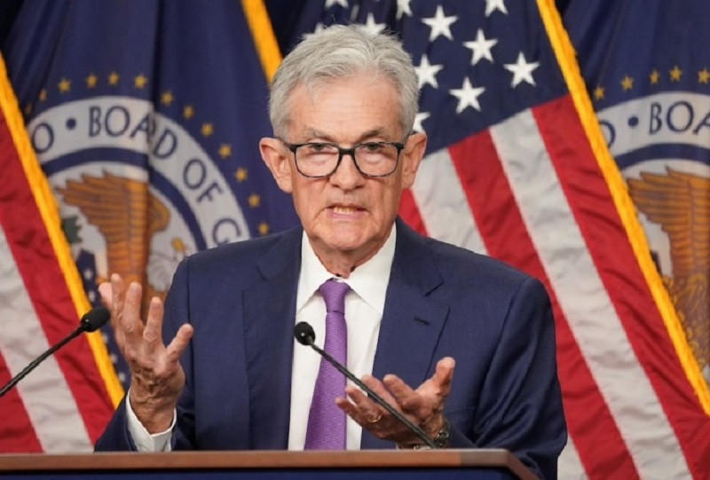 Chủ tịch Fed Jerome Powell phát biểu hôm 1/5. Ảnh: Reuters