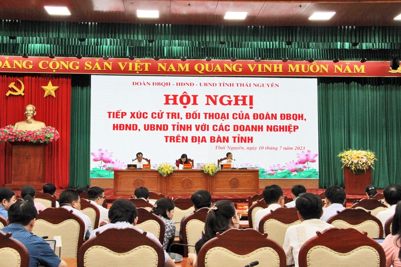 Năm 2023, lần đầu tiên tỉnh Thái Nguyên tổ chức Hội nghị đối thoại với cử tri là các doanh nghiệp trên địa bàn