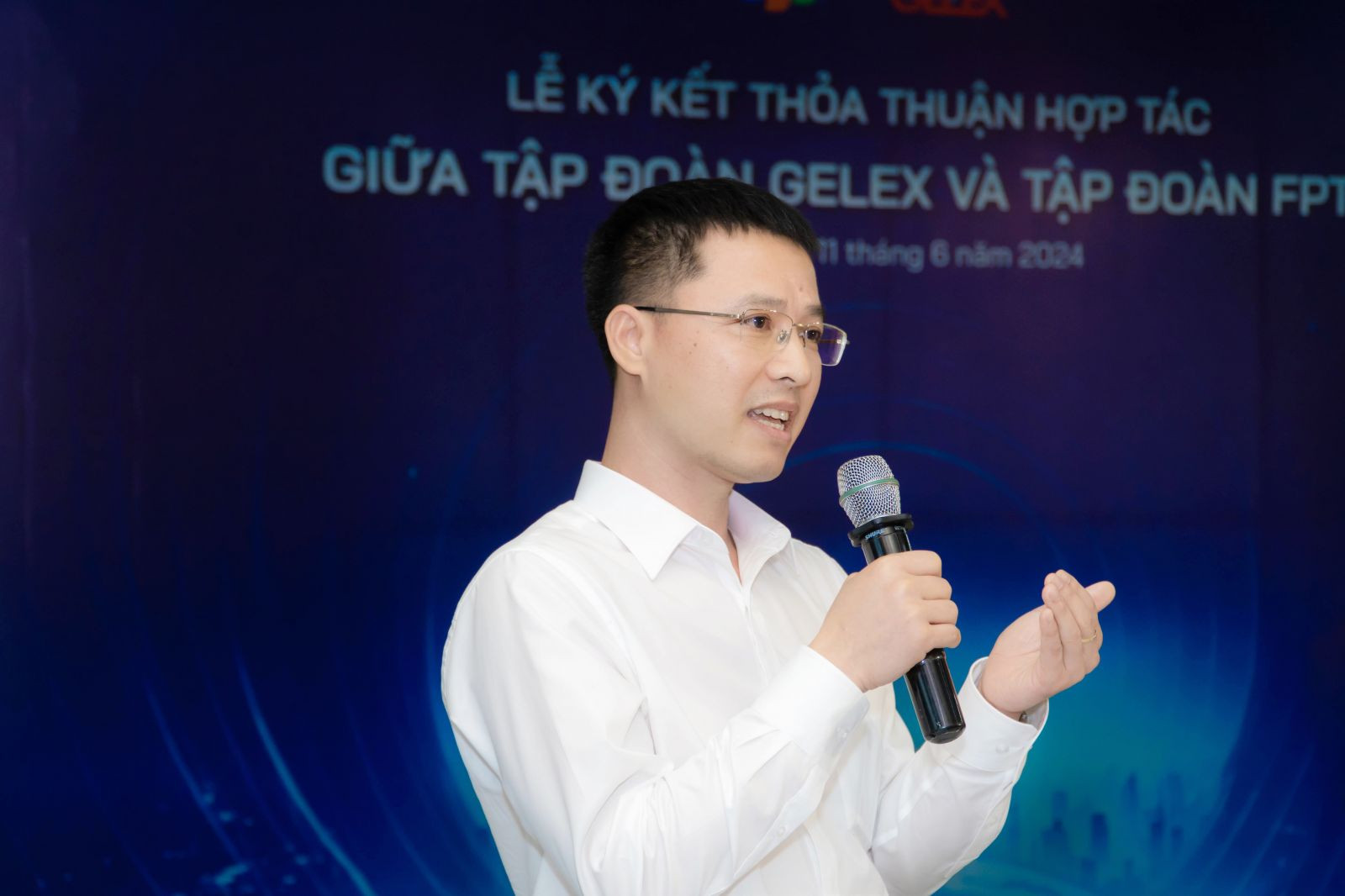 Ông Nguyễn Trọng Hiền - Chủ tịch HĐQT Tập đoàn GELEX phát biểu tại Lễ ký kết thỏa thuận hợp tác.