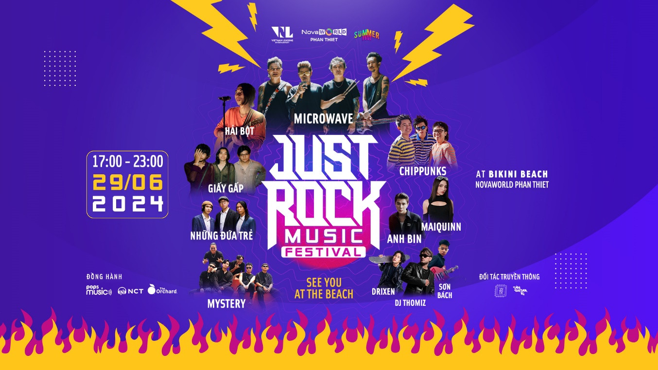 Just Rock Festival sẽ diễn ra tại NovaWorld Phan Thiet tối 29/6