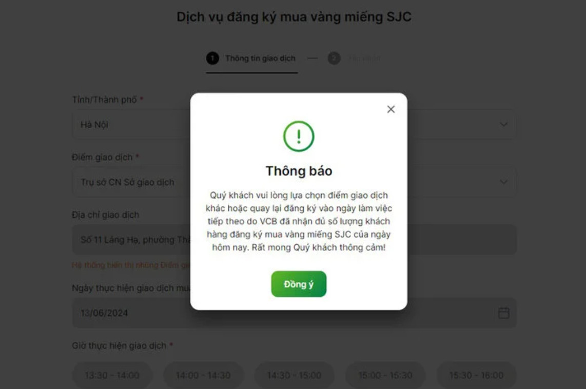 nhiều người dân gặp khó khi đăng ký mua vàng online.