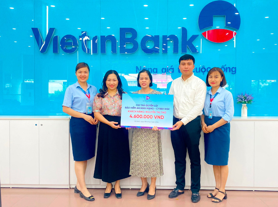 Khách hàng Nguyễn Thị Thơ đã được Bảo hiểm VietinBank - VBI chi trả toàn bộ số tiền thiệt hại từ vụ tấn công an ninh mạng. 