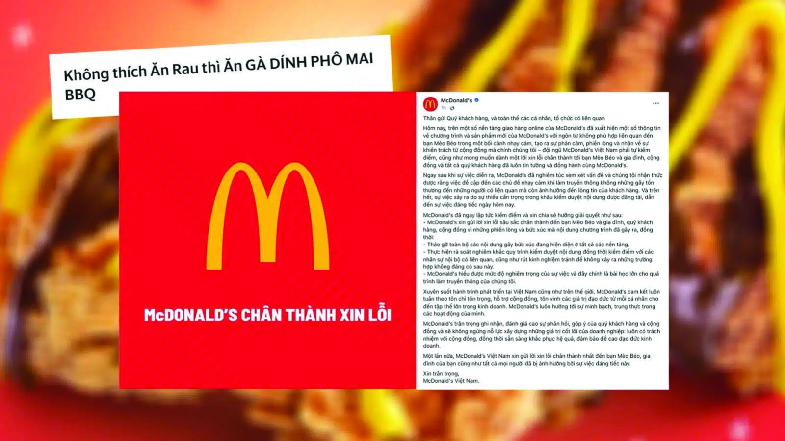 McDonald’s đã phải xin lỗi sau khi đưa ra chiêu truyền thông không phù hợp.