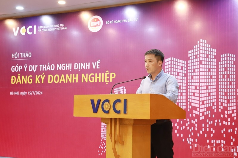 ông Đậu Anh Tuấn - Phó Tổng Thư ký, kiêm Trưởng Ban Pháp chế VCCI phát biểu tại Hội thảo