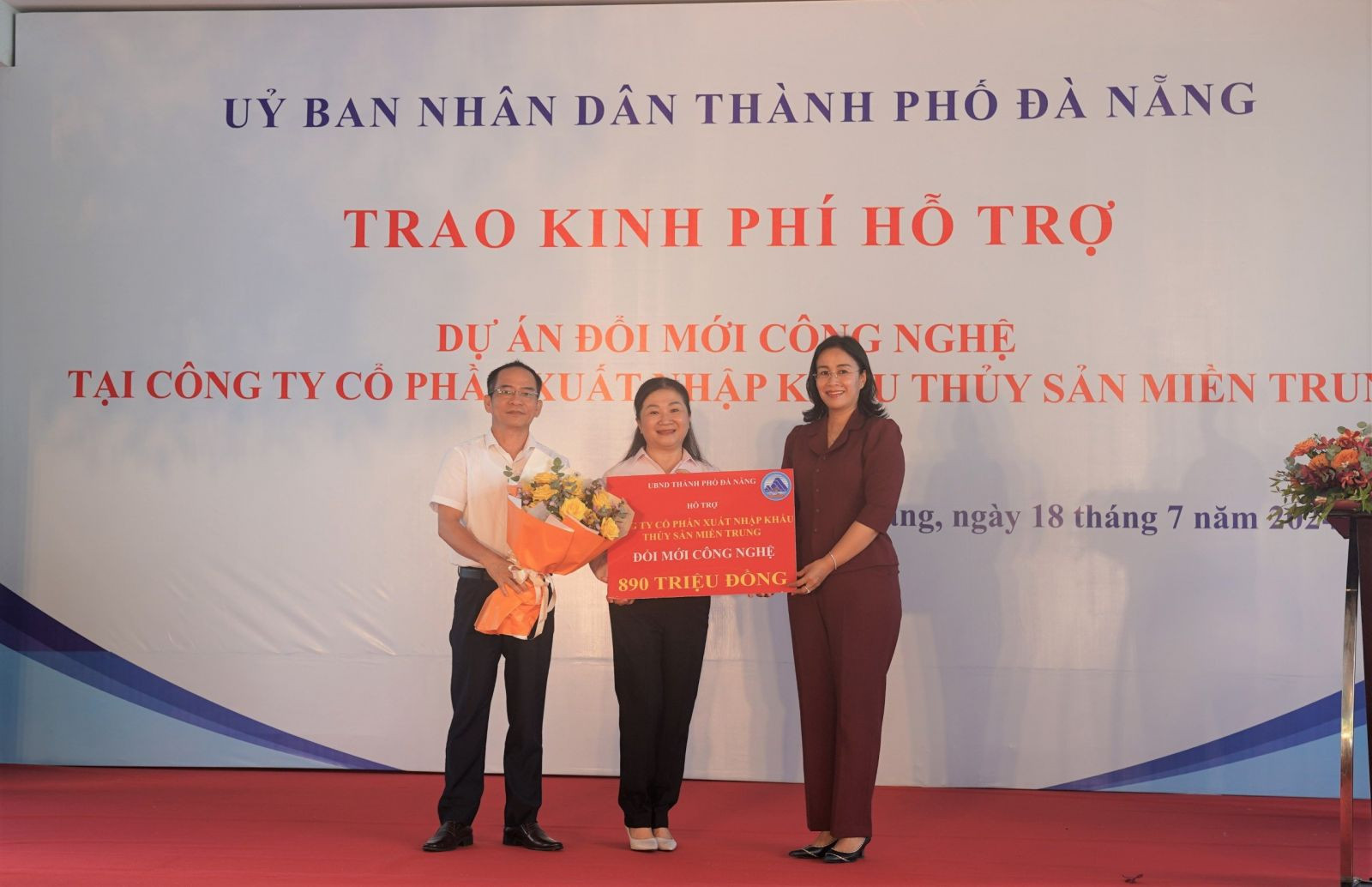 Công ty Thuỷ sản Miền Trung đã được sở Khoa học và Công nghệ Đà Nẵng trao kinh phí hỗ trợ đổi mới công nghệ