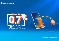 Gửi tiết kiệm trên Sacombank Pay được tặng lãi suất 0,7%/năm