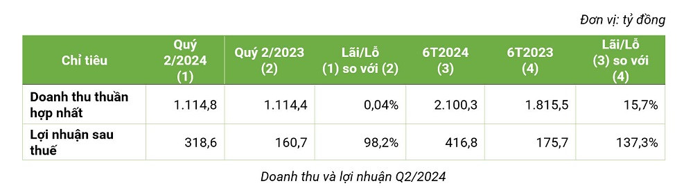 Doanh thu và lợi nhuận Q2/2024