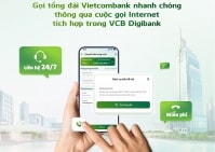 Liên hệ tổng đài Vietcombank thông qua cuộc gọi Internet tích hợp trong VCB Digibank