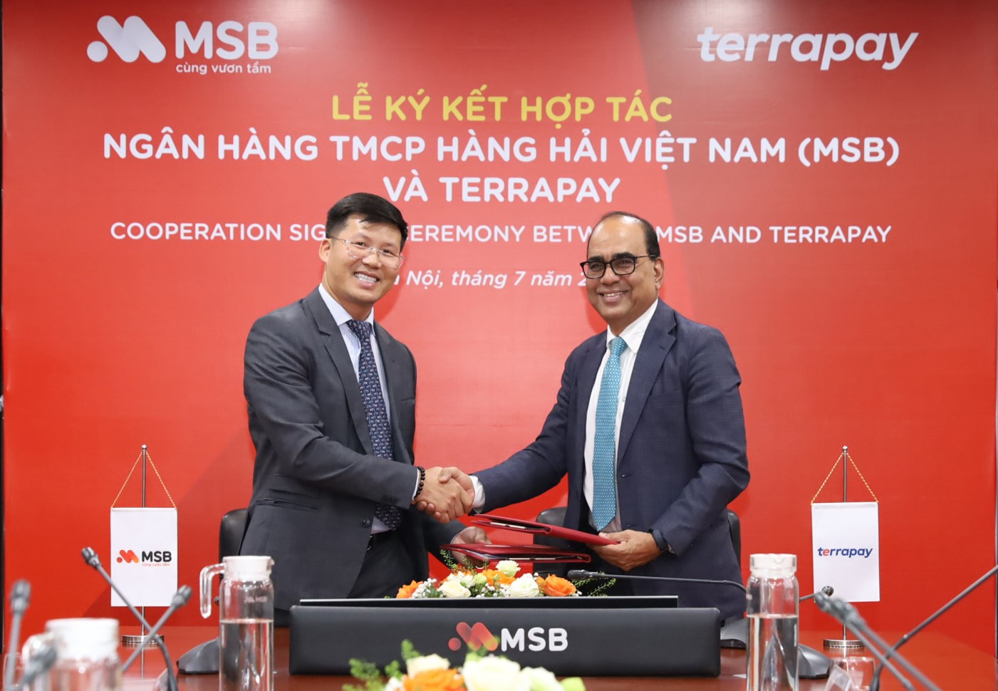 Đại diện MSB và Terrapay tại lễ ký kết