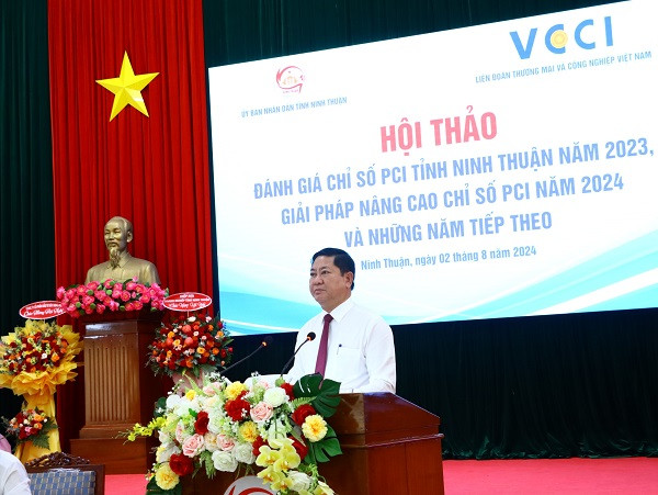 Ông Trần Quốc Nam- Phó Bí thư tỉnh ủy, Chủ tịch UBND tỉnh Ninh Thuận phát biểu kết luận hội thảo