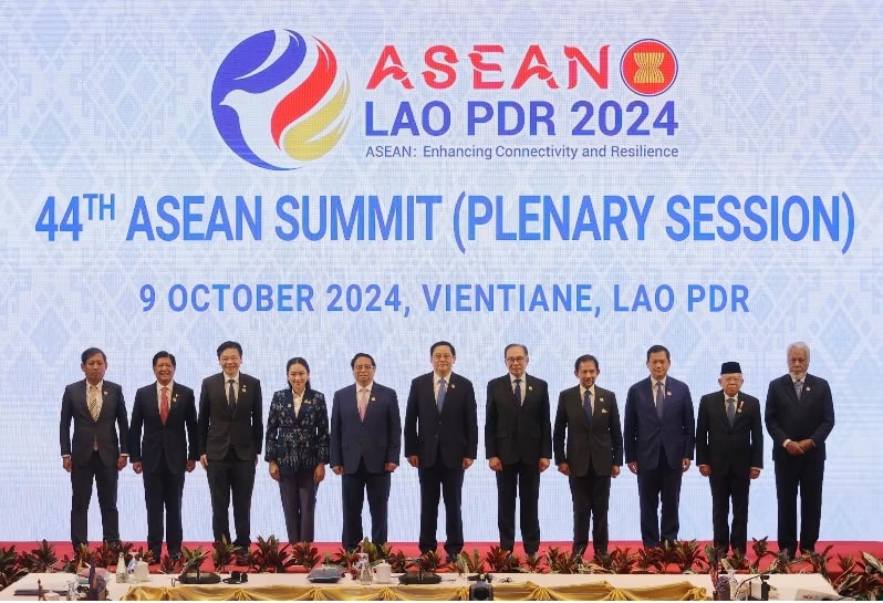 Các nhà lãnh đạo Đông Nam Á tại Hội nghị thượng đỉnh ASEAN ở Viêng Chăn, Lào vào ngày 9 tháng 10 năm 2024. Ảnh: CNA