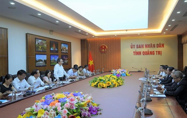 Lãnh đạo tỉnh Quảng Trị trong buổi làm việc với liên danh Petechim & Pacific Group