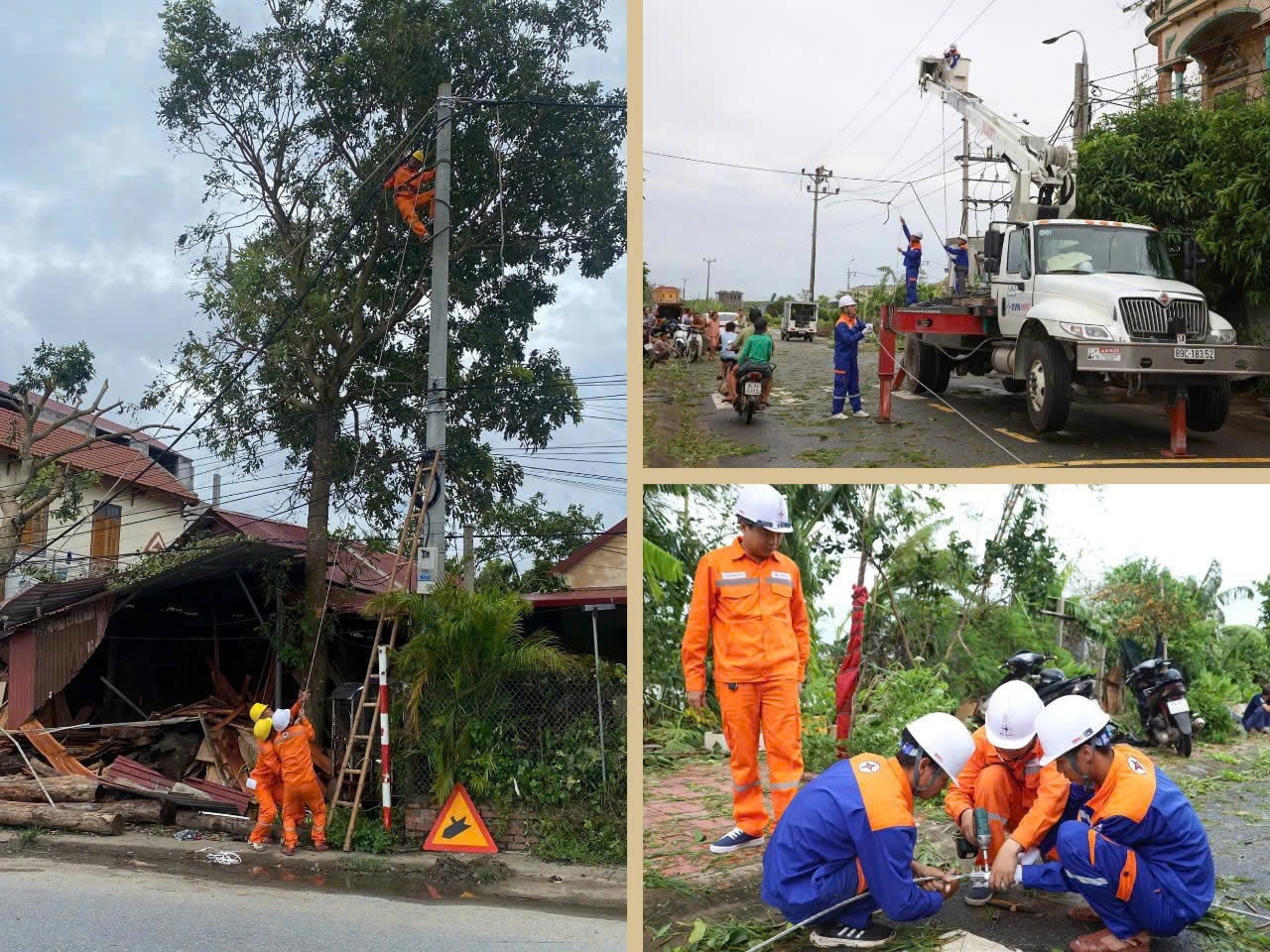 Nhân viên Điện lực Mỹ Hào kiểm tra hoạt động hệ thống lưới điện