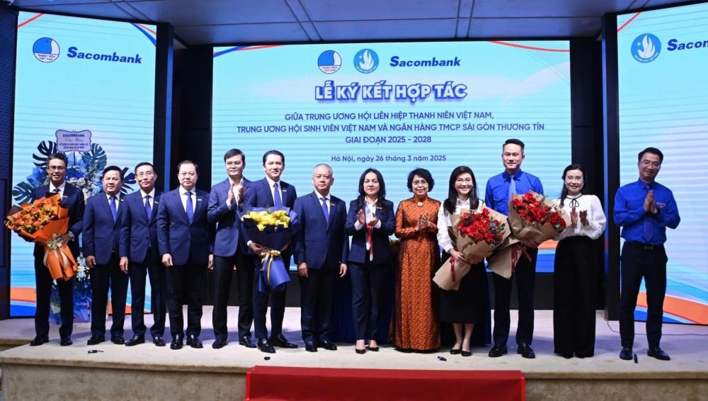 Hội LHTN Việt Nam, Hội Sinh viên Việt Nam và Sacombank ký kết thỏa thuận hợp tác giai đoạn 2025-2028