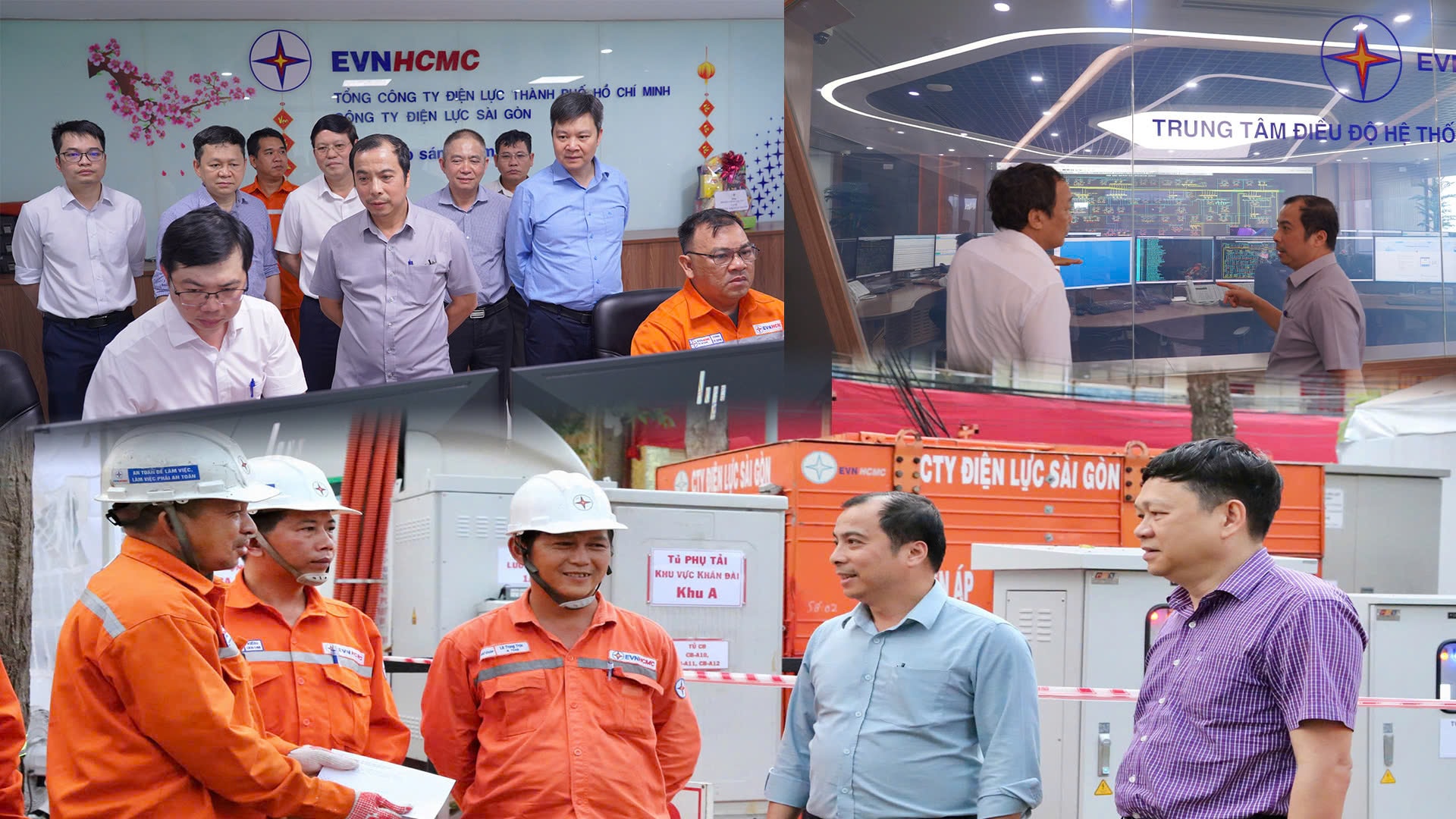 Ông Nguyễn Văn Thanh – Tổng giám đốc EVNHCMC kiểm tra các phụ tải cấp điện cho Lễ kỷ niệm 50 năm.