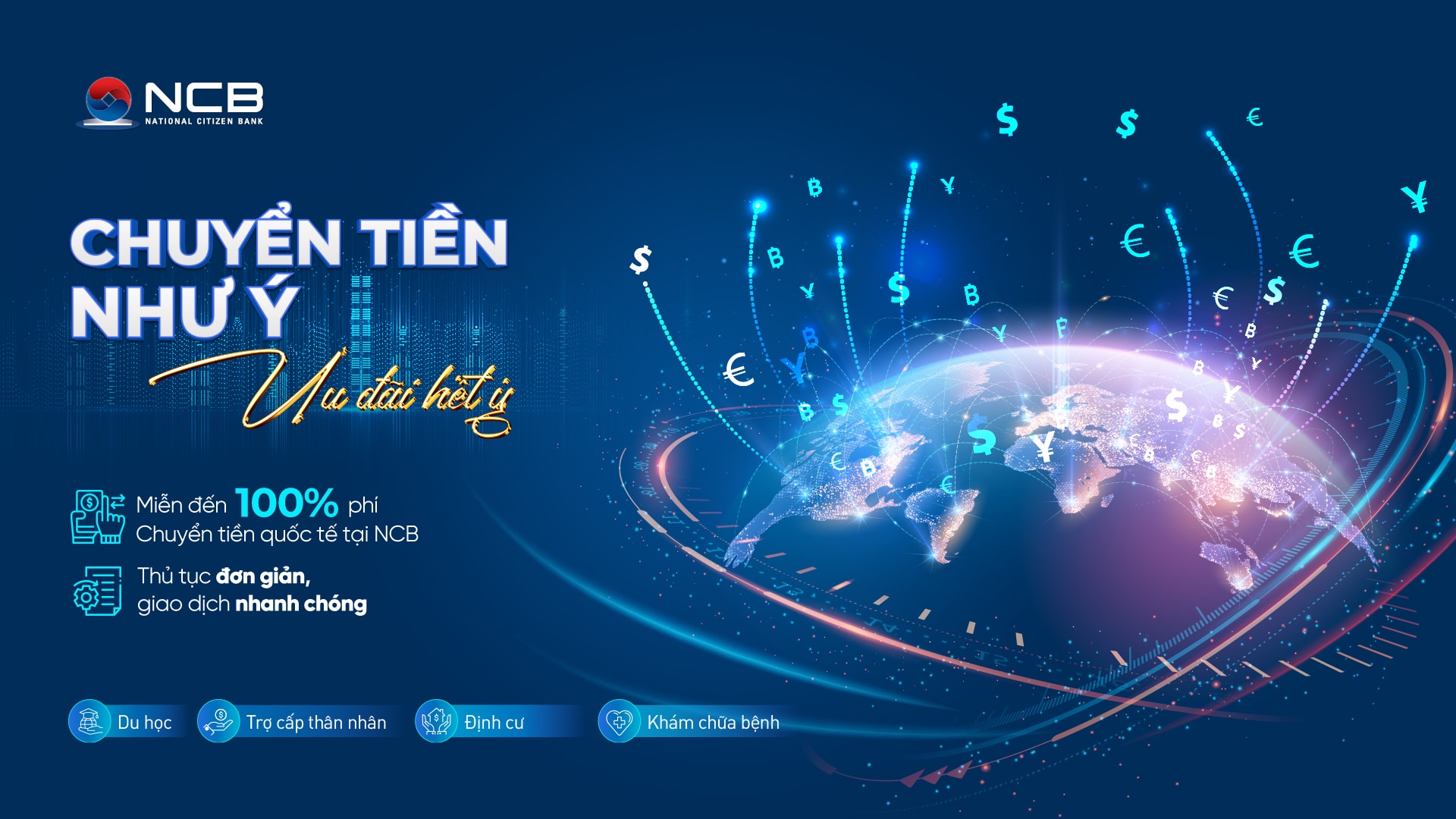 Chương trình miễn 100% phí chuyển tiền quốc tế của NCB giúp khách hàng tiết kiệm tối đa chi phí và an tâm kết nối tài chính xuyên biên giới