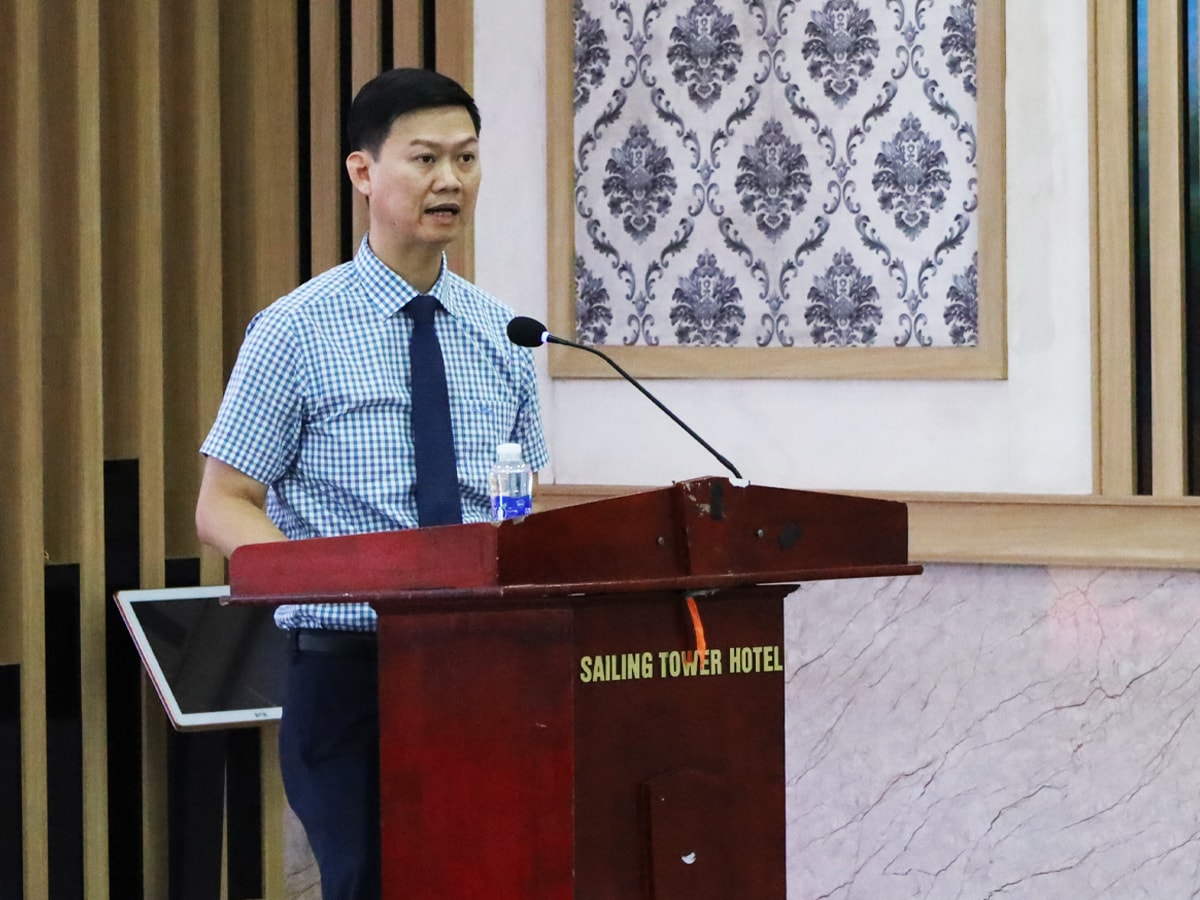 Ông Nguyễn Trung Thực - Phó Viện trưởng phụ trách điều hành Viện Tin học doanh nghiệp VCCI - ITB phát biểu khai mạc Hội thảo