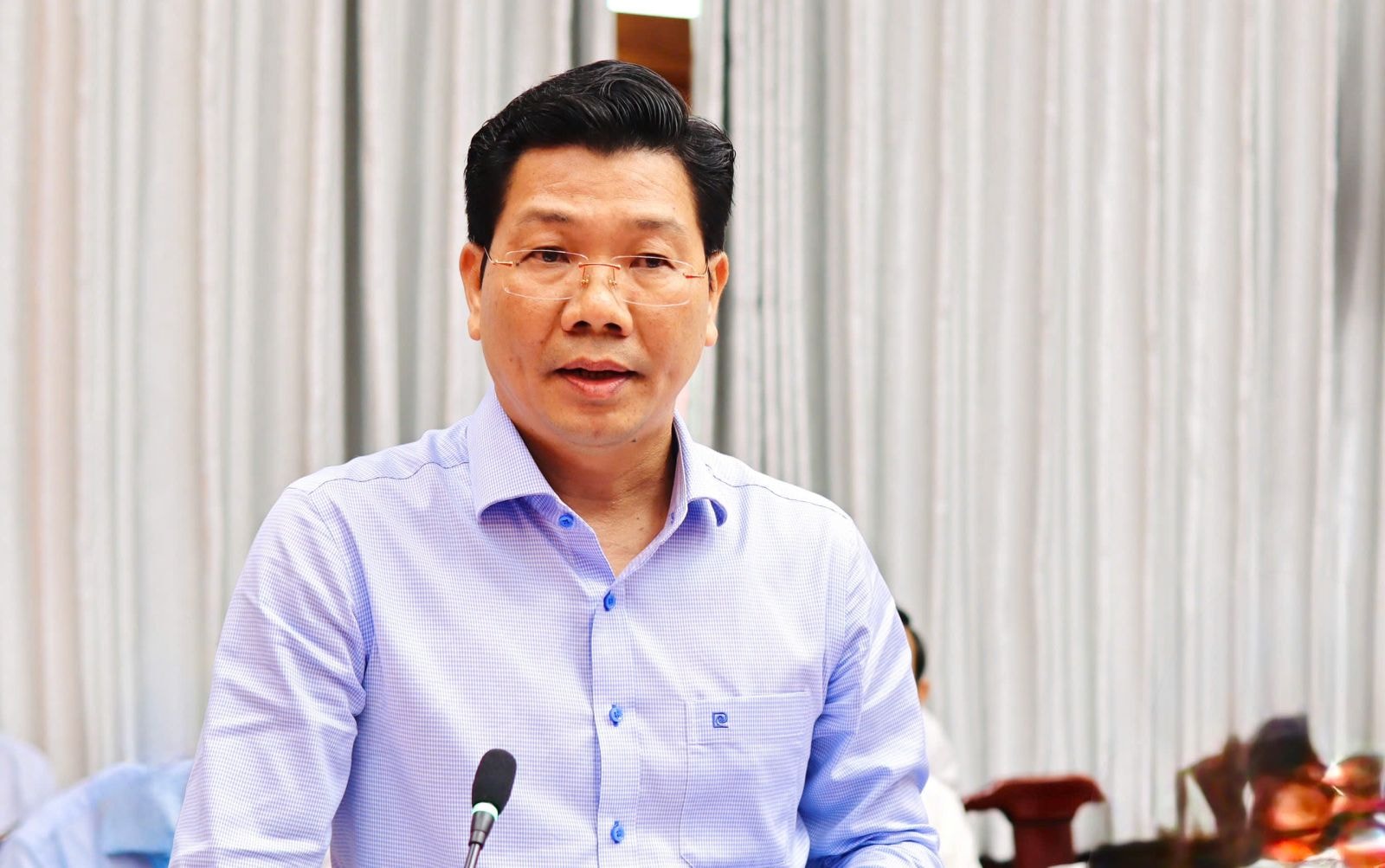 Bí thư Tỉnh uỷ Tây Ninh Nguyễn Mạnh Hùng tại buổi làm việc.