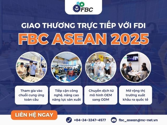 Triển lãm Giao thương quốc tế ngành chế tạo FBC ASEAN 2025 sẽ diễn ra tại Hà Nội vào tháng 9 Triển lãm Giao thương quốc tế ngành chế tạo FBC ASEAN 2025 sẽ diễn ra tại Hà Nội vào tháng 9