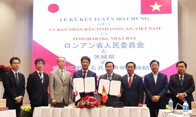 UBND tỉnh Long An và tỉnh Ibaraki, Nhật Bản đã ký kết tuyên bố chung hợp tác về phát triển nguồn nhân lực.