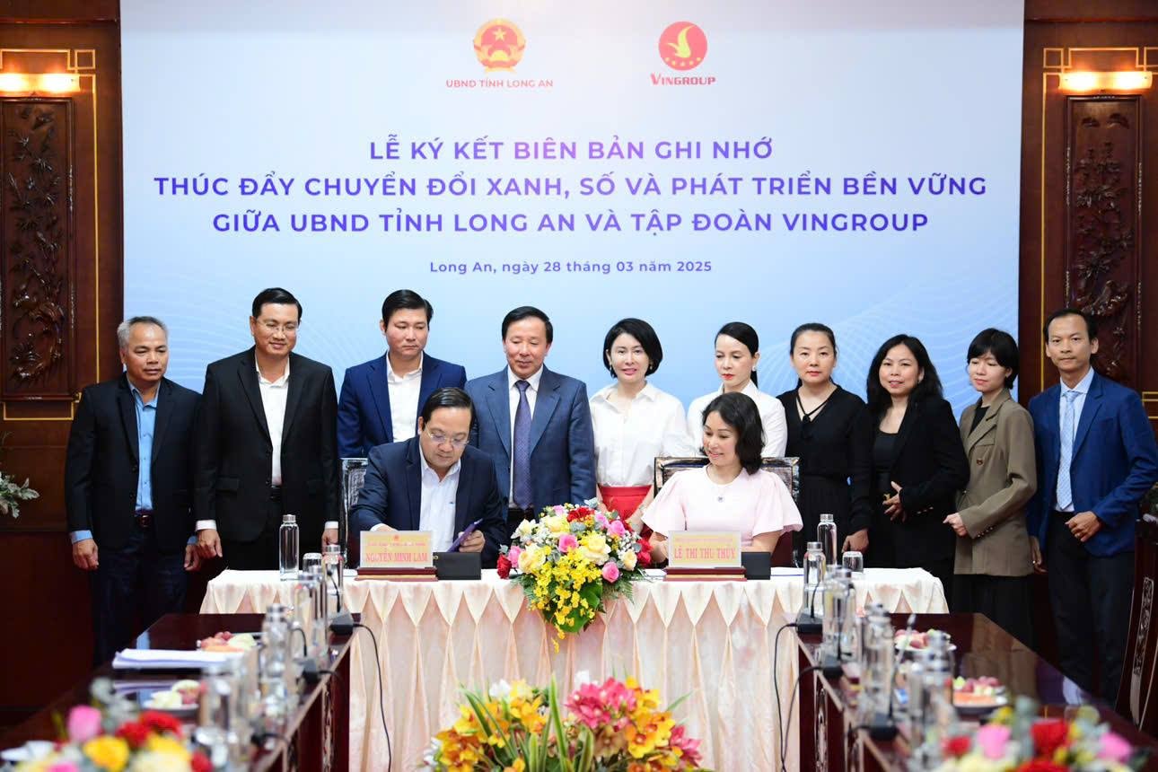 UBND tỉnh Long An và Tập đoàn Vingroup ký kết ghi nhớ hợp tác thúc đẩy chuyển đổi xanh, chuyển đổi số và phát triển bền vững