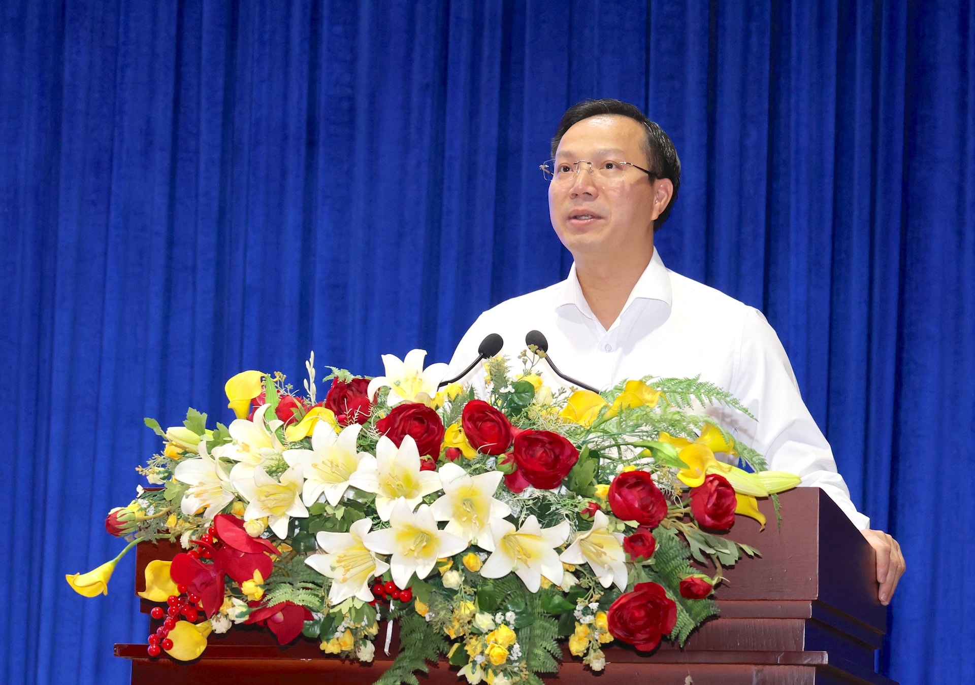 Ông Đoàn Trung Kiên- Phó Chủ tịch UBND tỉnh phát biểu tại chương trình.