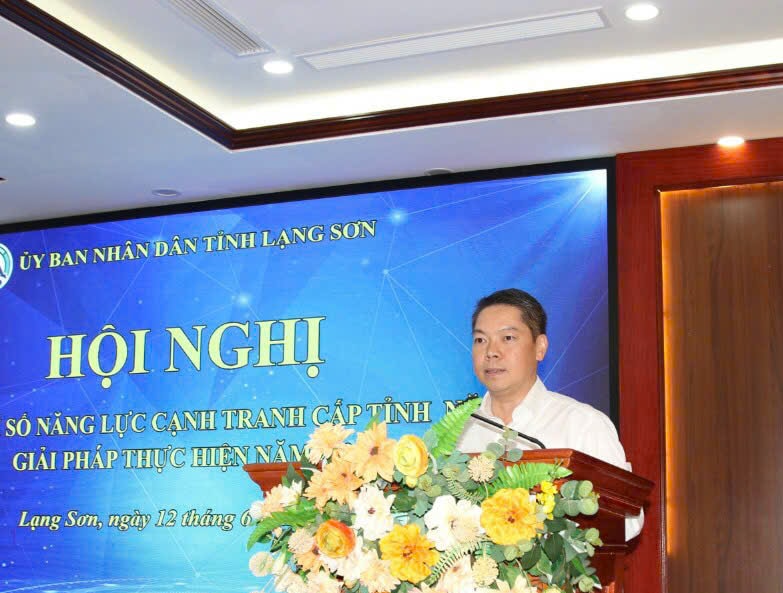 Ông Đoàn Thanh Sơn, Phó Chủ tịch UBND tỉnh Lạng Sơn phát biểu tại Hội nghị